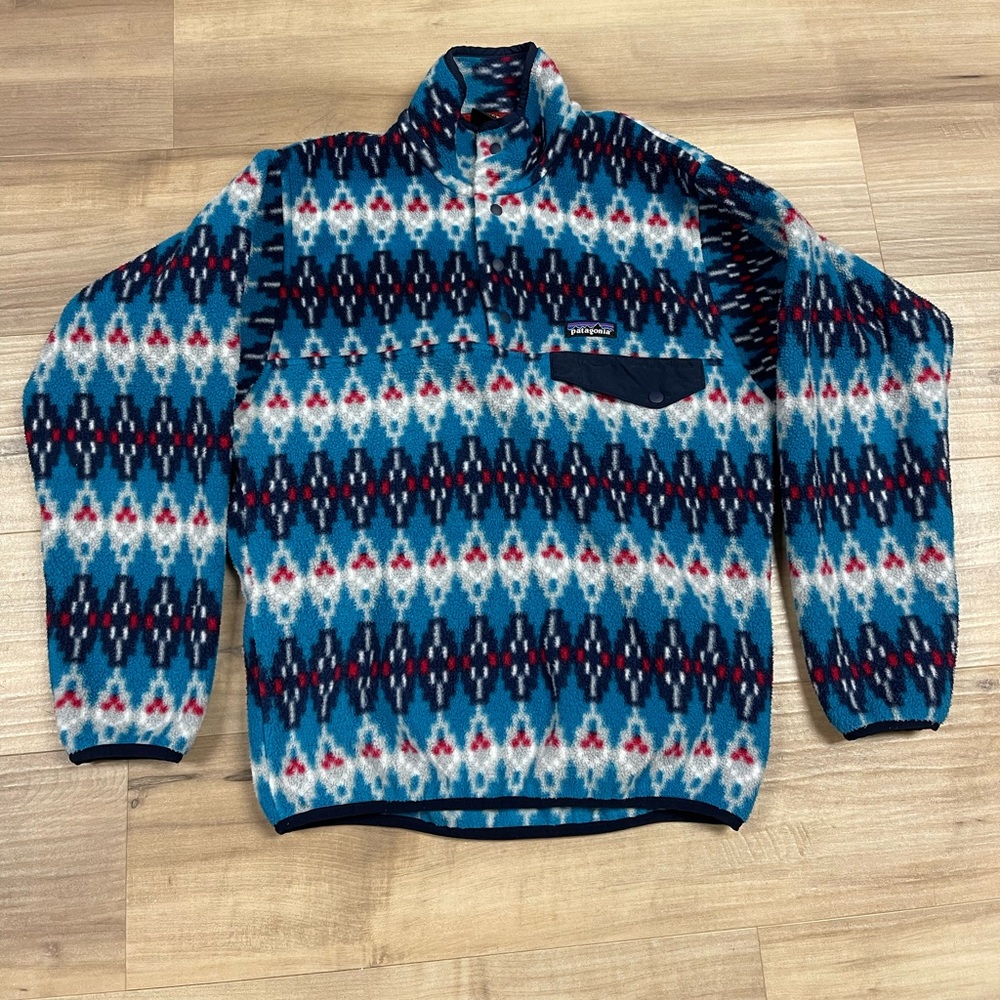Patagonia Synchilla Snap T Fleece Jacket Men XS Multicolor Aztec Southwestern
